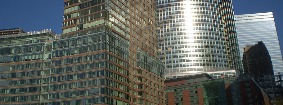 Aufnahme aus dem Battery Park von der Goldman Sachs Zentrale in New York.