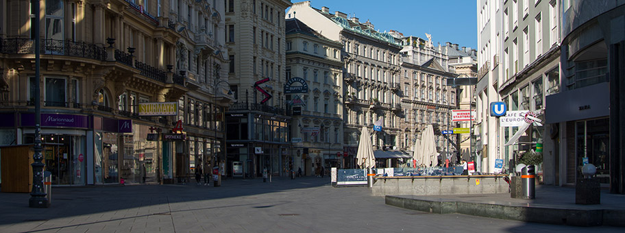 Wiener Innenstadt während des ersten Lockdowns, März 2020.