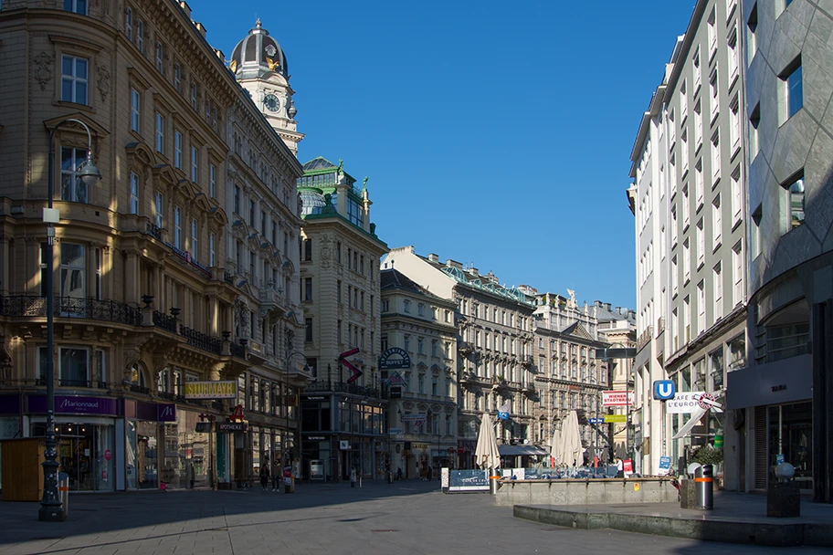 Wiener Innenstadt während des ersten Lockdowns, März 2020.