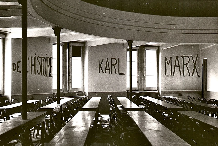 Hörsaal der Universität in Lyon, Sommer 1968.