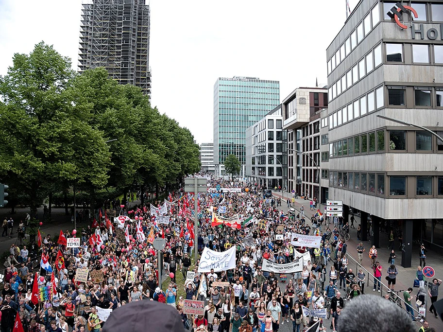 Demonstration während des G20 Gipfels in Hamburg.