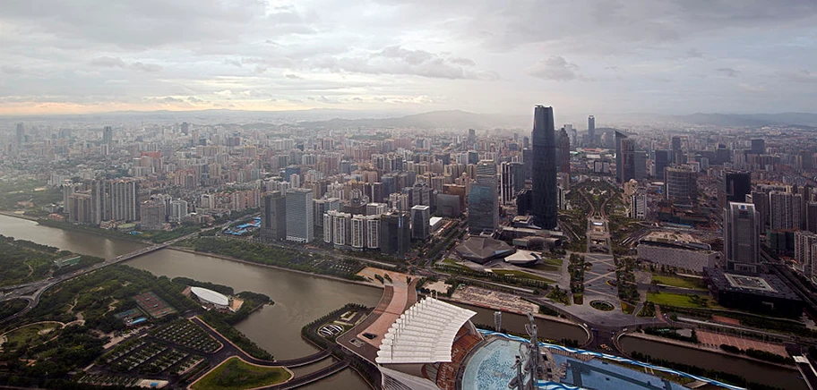 Panoramabild von Guangzhou, Hauptstadt der chinesischen Provinz Guangdong.