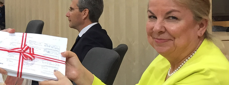 Beate Hartinger-Klein, FPÖ-Bundesministerin für Arbeit, Soziales und Gesundheit, April 2018.