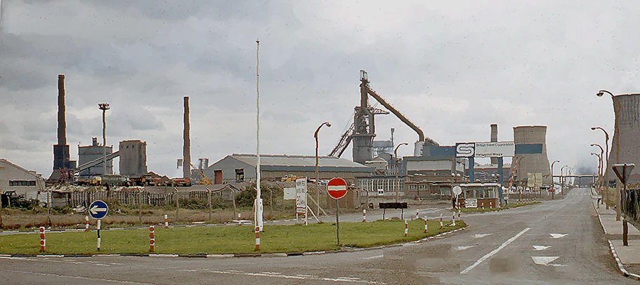 British Steel in Hartlepool. 1988 privatisierte die Regierung Thatcher British Steel.