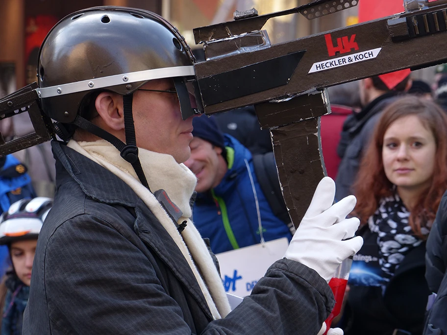 Demonstration gegen die Sichtheitskonferenz in München, Februar 2014.