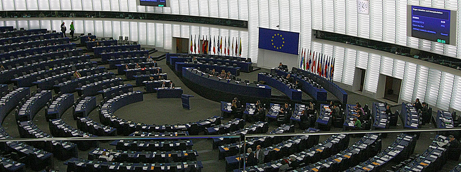 Debatte im europäischen Parlament in Strasbourg.