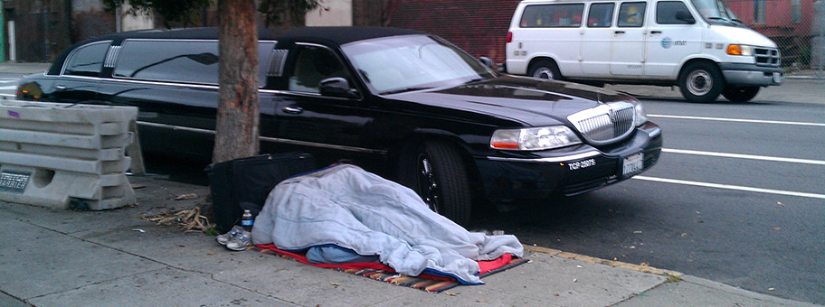 Obdachloser in den Strassen von San Francisco.