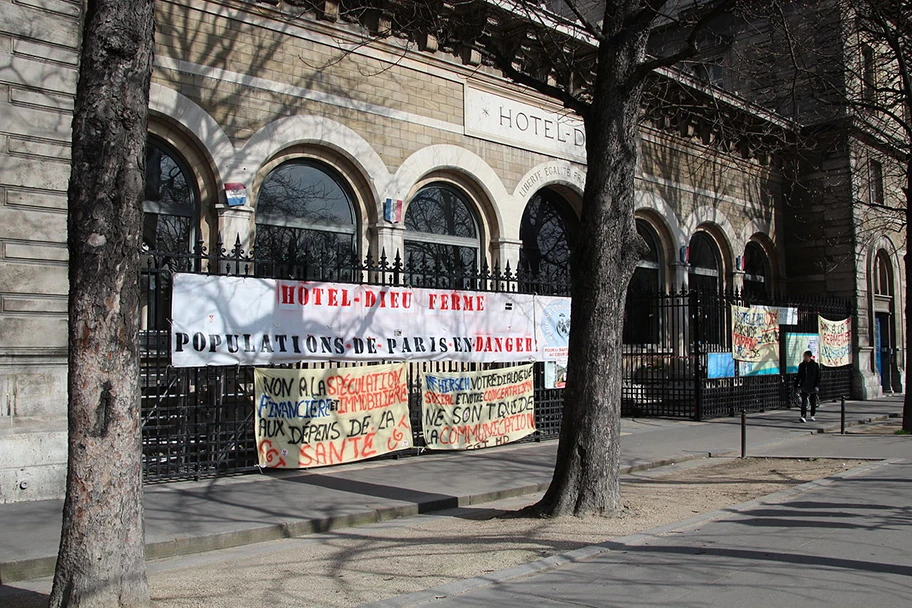 Streik der Angestellten im Spital «Hôpital de l'Hôtel-Dieu» in Paris, Frankreich.