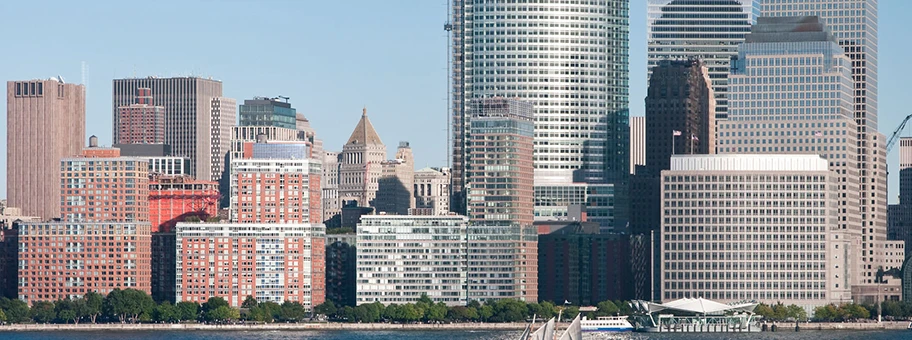Goldman Sachs Turm am Hudson River in New York.
