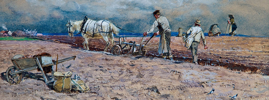 Bauern auf dem Feld.