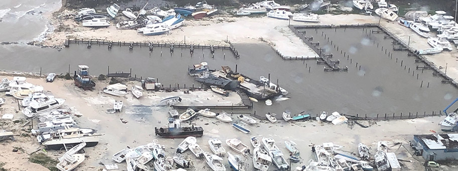Zerstörungen auf den Bahamas durch Hurrikan Dorian, September 2019.