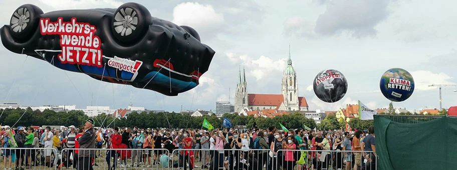 Protestkundgebung an der IAA München, September 2021.