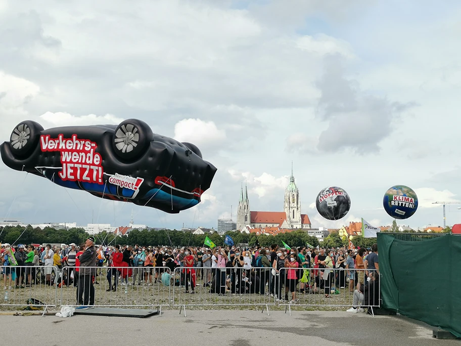 Protestkundgebung an der IAA München, September 2021.