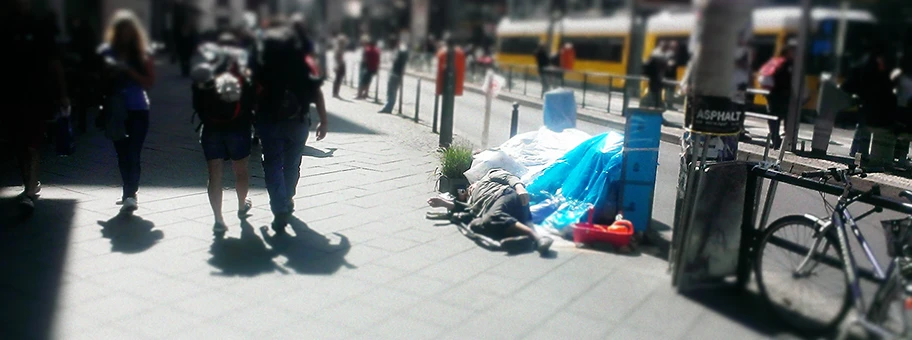 Obdachloser Mann in Berlin.