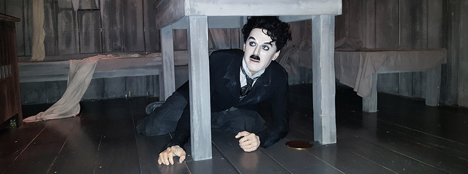 Charles Chaplin als Wachsfigur in seiner ehemaligen, heute zum Museum umfunkionierten Villa in Vevey.