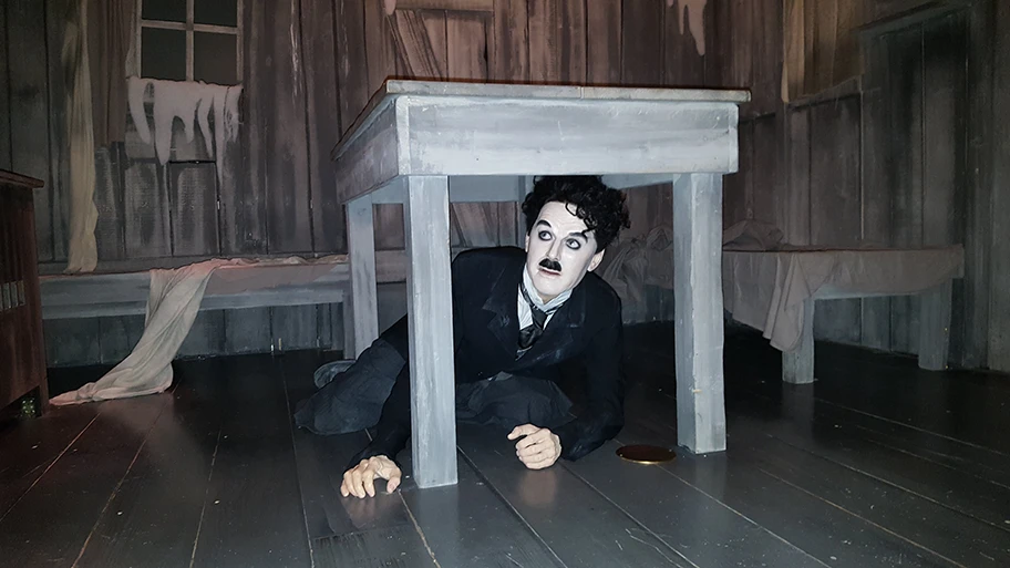 Charles Chaplin als Wachsfigur in seiner ehemaligen, heute zum Museum umfunkionierten Villa in Vevey.