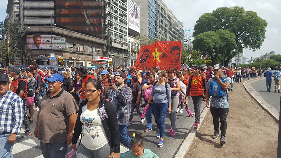 Demonstration der Organizacion Clasista Revolucionaria (OCR) in Buenos Aires, Dezember 2018.