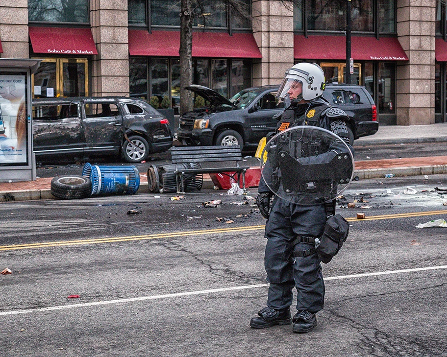 J20-Proteste während der Amtseinführung von Donald J. Trump, 20. Januar 2017.