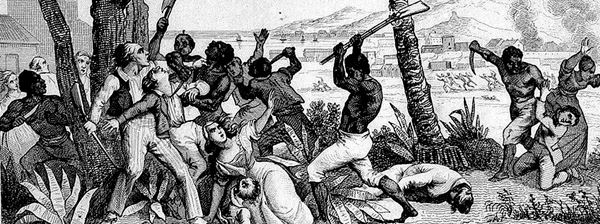 Rebellion von Sklaven auf Santa Domingo im Jahr 1791.
