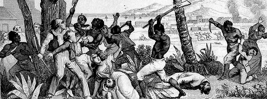 Rebellion von Sklaven auf Santa Domingo im Jahr 1791.