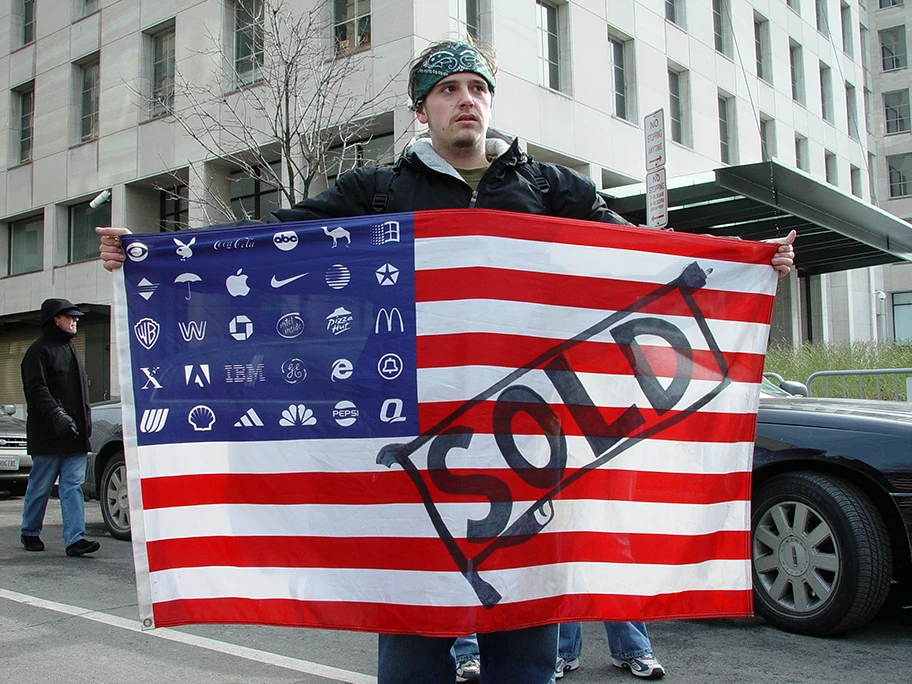 Proteste in Washington DC bei der zweiten Amtseinführung von George W. Bush, Januar 2005.