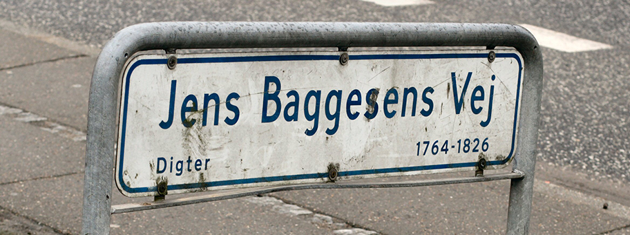 Jens Baggesen Strasse in Århus, Dänemark.