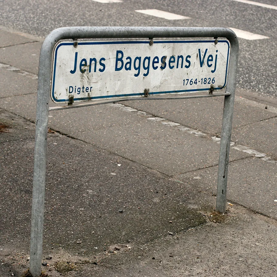 Jens Baggesen Strasse in Århus, Dänemark.