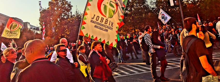 Demonstration von Jobbik-Anhängern am 23. Oktober 2012 in Budapest.