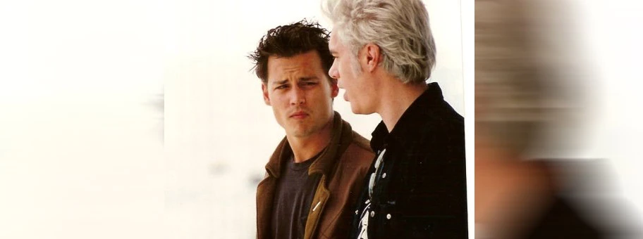 Johnny Depp und Jim Jarmusch am Film-Festival von Cannes, 1995.