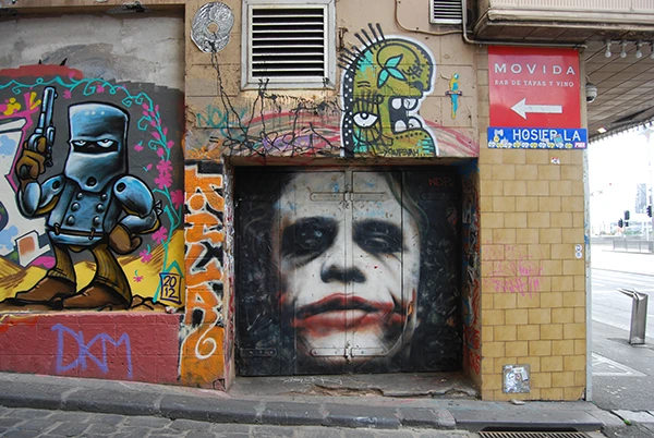 Heath Ledger als Joker. StreetArt in Melbourne.