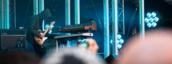 Jonny Greenwood von der britischen Alternative-Rock Band "Radiohead".