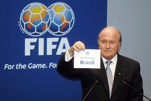 FIFA-Präsident Joseph Blatter bei der offiziellen Vergabe der WM an Brasilien, Oktober 2007.