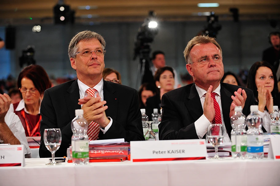 Peter Kaiser und Hans Niessl beim SPÖ-Bundesparteitag 2012 in St. Pölten.