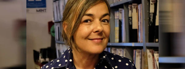 Katja Kullmann nach einer Lesung im Optimal Recordstore, München 2022.