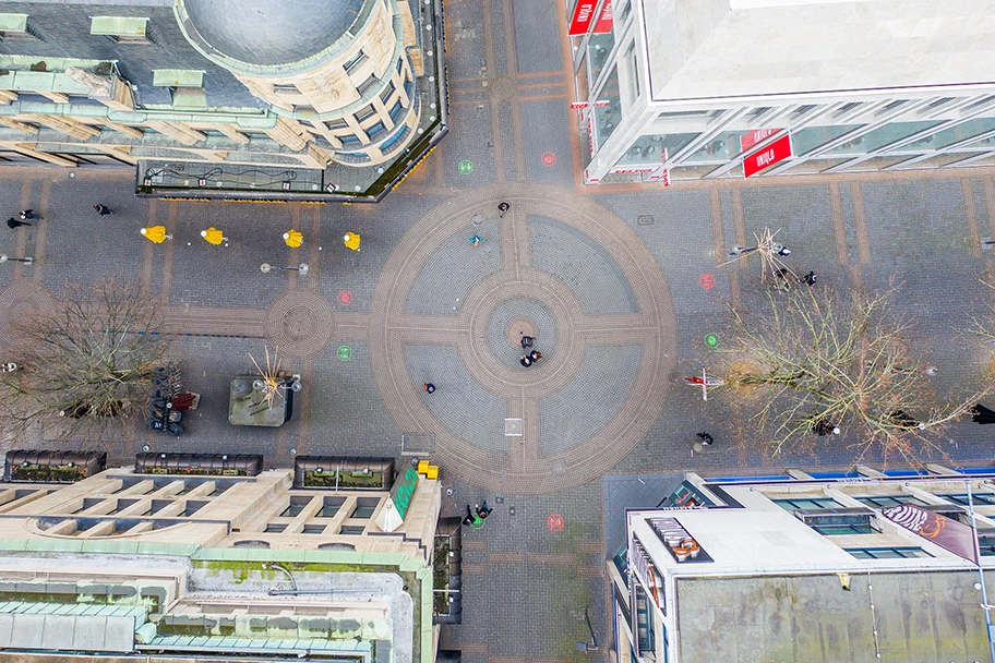 Innenstadt von Köln während dem Lockdown, Dezember 2020.