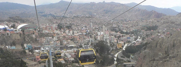 La Paz, Teleférico, gelbe Linie.