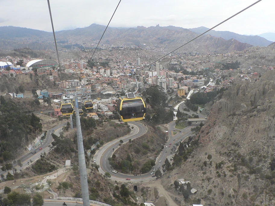 La Paz, Teleférico, gelbe Linie.