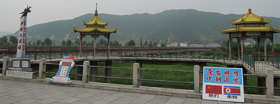 Grenze zwischen China und Nordkorea, Juli 2011.