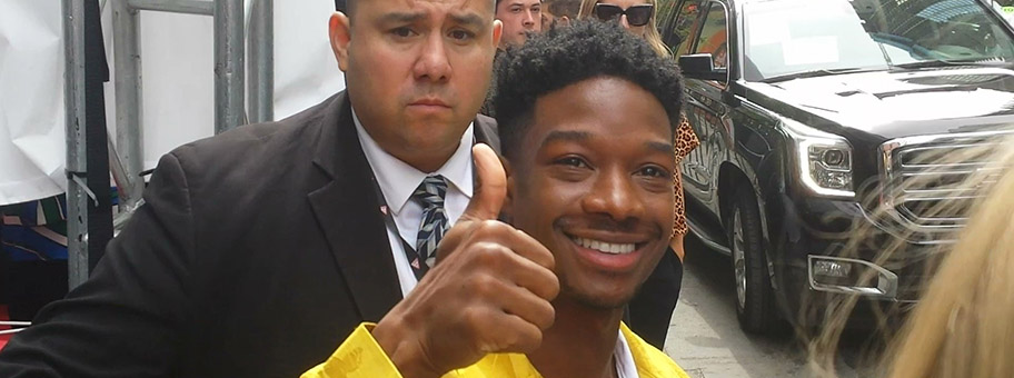 Der kanadische Schauspieler Lamar Johnson nach der Pressekonferenz zum Film «The Hate U Give».