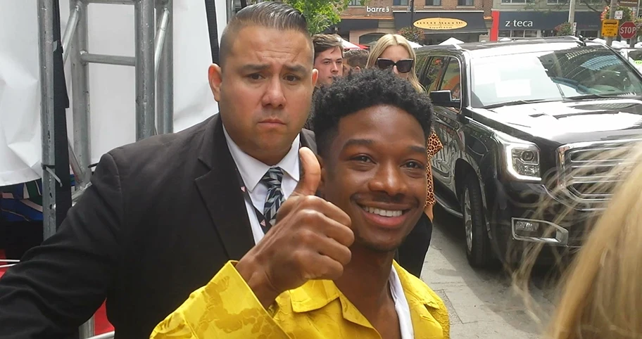 Der kanadische Schauspieler Lamar Johnson nach der Pressekonferenz zum Film «The Hate U Give».