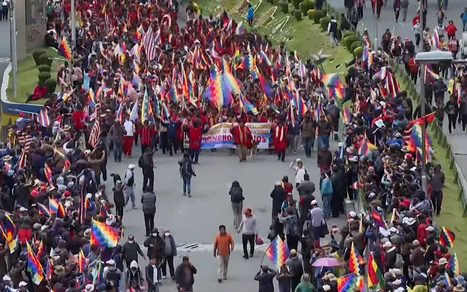 Unterstützer von Evo Morales an einer Demonstration in La Paz, November 2019.