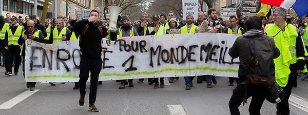 Demonstration der Gelbwesten in Bordeaux, Februar 2018.