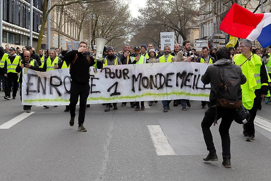 Demonstration der Gelbwesten in Bordeaux, Februar 2018.