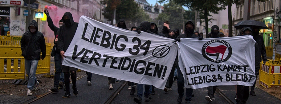 Liebig34 Demonstration in Berlin, Juli 2020.