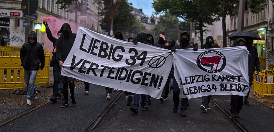 Liebig34 Demonstration in Berlin, Juli 2020.