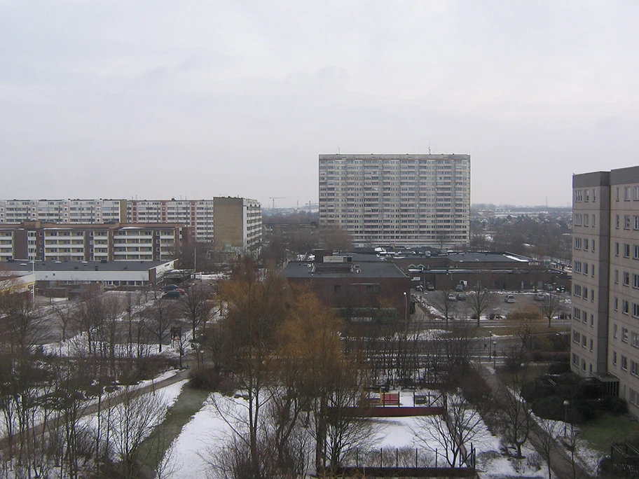 Wohnblocks in Malmö, Schweden.