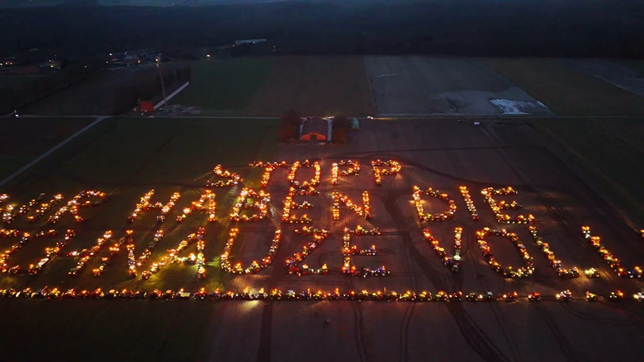 Bauernprotest am 13. Januar 2024 mit ca. 500 bis 600 Trecker in Lorup, Emsland.