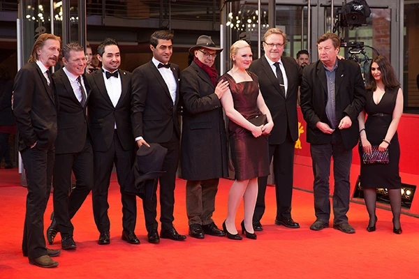 Das Film-Team der finnischen Tragikkomödie „Die andere Seite der Hoffnung“ auf der Berlinale 2017.