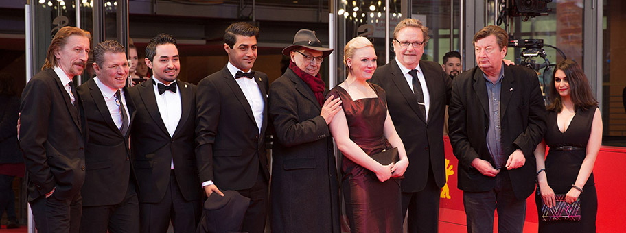 Das Film-Team der finnischen Tragikkomödie „Die andere Seite der Hoffnung“ auf der Berlinale 2017.