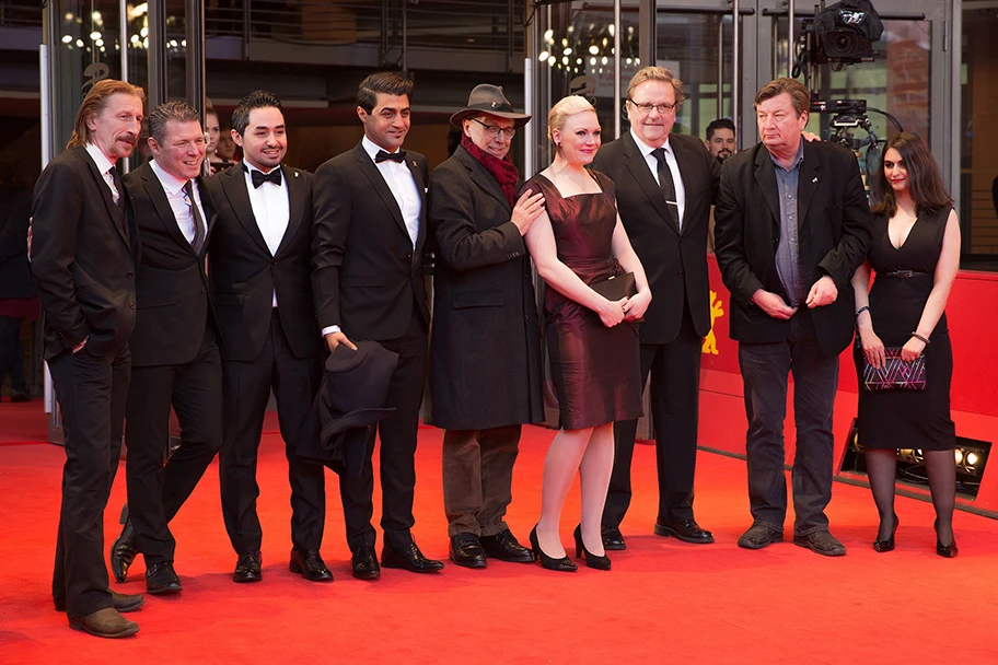 Das Film-Team der finnischen Tragikkomödie „Die andere Seite der Hoffnung“ auf der Berlinale 2017.